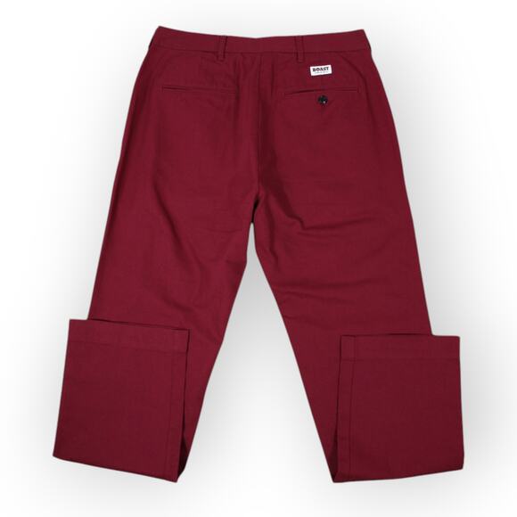 BOAST USA Mens 32x32 Patch Canvas Chino Pant Burgundy Wine Cotton Flat NWT - Picture 3 of 10